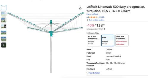 Leifheit Linomatic 500 Easy droogrek, Tuin en Terras, Droogmolens en Wasrekken, Gebruikt, Droogmolen, Ophalen