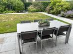 Tuintafel + 6 stoelen, Ophalen, Gebruikt, Rechthoekig, Aluminium