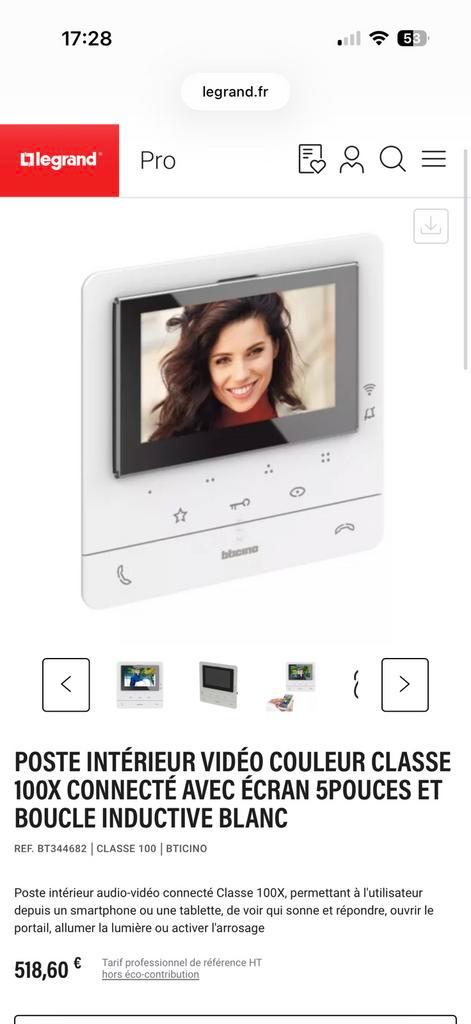 Btcino Class 100X aangesloten audio-video-binnenstation, Huis en Inrichting, Deurbellen, Ophalen of Verzenden