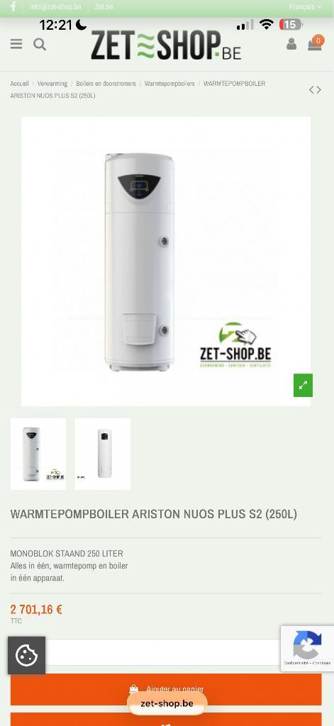 Warmtepomp boiler ariston nuos plus 250l nieuw met garantie, Doe-het-zelf en Bouw, Chauffageketels en Boilers, Nieuw, Boiler, 100 liter of meer