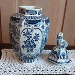 Vintage Royal Sphinx Boch Delft Blauwe vaas met deksel H35cm, Antiek en Kunst, Ophalen of Verzenden