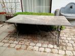 Tuintafel modern ijzeren onderstel – stenen blad, Tuin en Terras, Ophalen, Gebruikt, Rechthoekig, Overige materialen