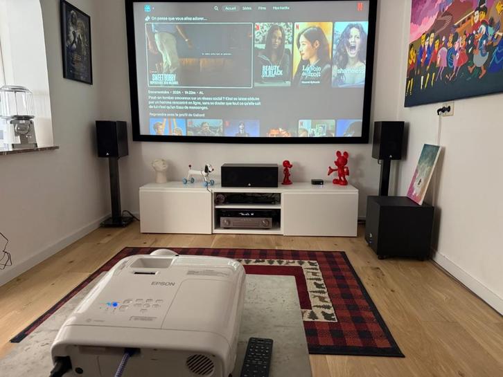 Cinema système complet en 3.1 Triangle / Yamaha / Epson 3D, Audio, Tv en Foto, Home Cinema-sets, Gebruikt, Overige systemen, 70 watt of meer
