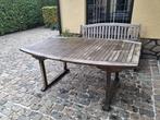 Teak buitentafel, Tuin en Terras, Ophalen, Gebruikt, Ovaal, Teakhout