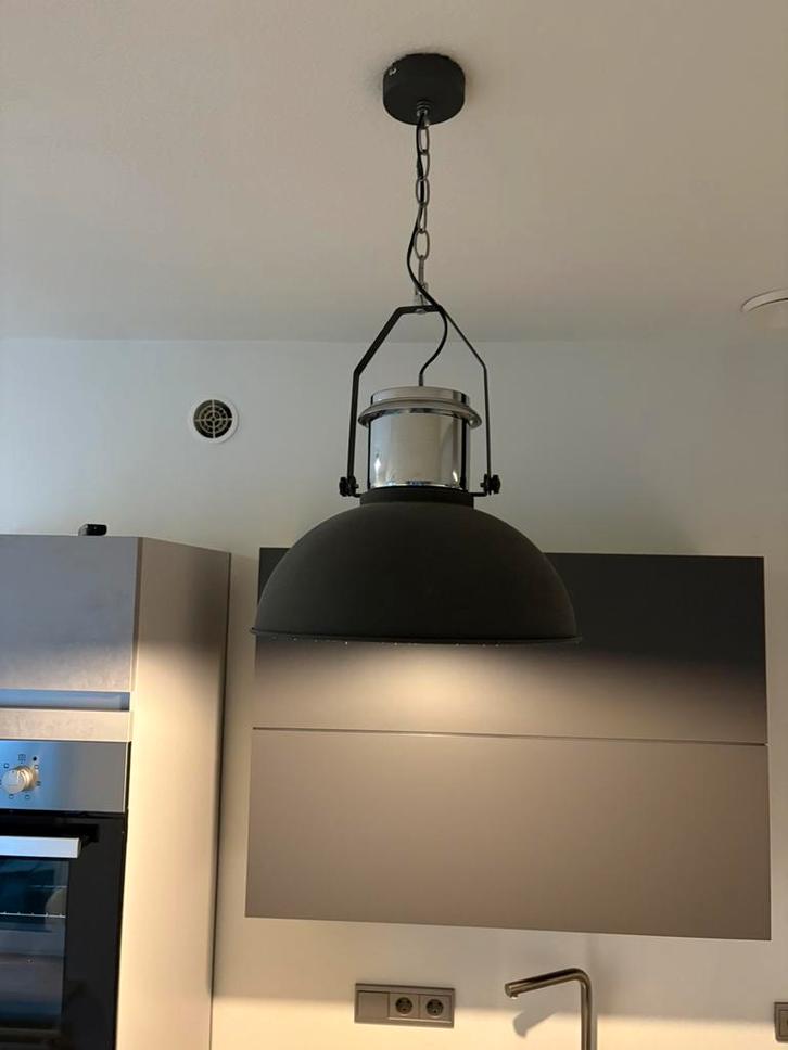 Industriële hanglamp antraciet, Huis en Inrichting, Lampen | Hanglampen, Zo goed als nieuw, Minder dan 50 cm, Metaal, Ophalen of Verzenden