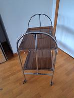 Retro inklapbaar serveerwagentje op wieltjes, NIEUWSTAAT, Huis en Inrichting, Ophalen, Nieuw