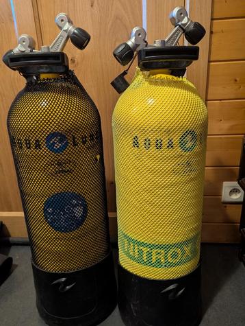 2x Duikfles 15l Aqualung 230 Bar in goede staat - gekeurd, Watersport en Boten, Duiken, Ophalen, Gebruikt, Duikfles