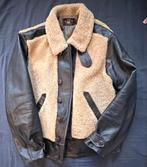 Ralph Lauren blouson en cuir et laine R&R(veste de moto), Comme neuf, Blouson et laine, R&R