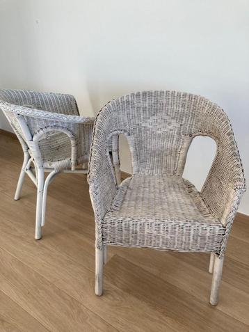 Deux fauteuils Ikea Agen en rotin/osier blanc, Enlèvement, Utilisé, Osier ou Rotin