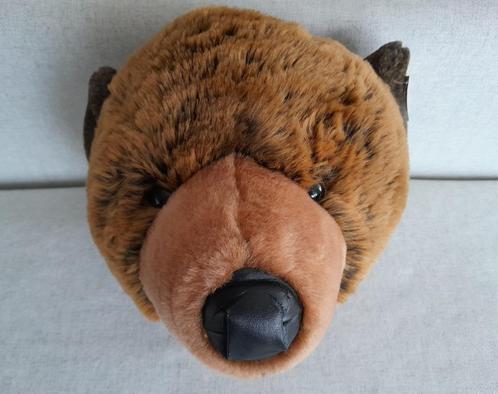Nieuwe bruine beer dierenkop wanddecoratie kinderkamer, Kinderen en Baby's, Speelgoed | Knuffels en Pluche, Nieuw, Beer, Ophalen of Verzenden