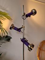 Vintage seventies staande lamp met 3 spots | vloerlamp, Huis en Inrichting, Lampen | Vloerlampen, Ophalen, Gebruikt, Metaal, 100 tot 150 cm