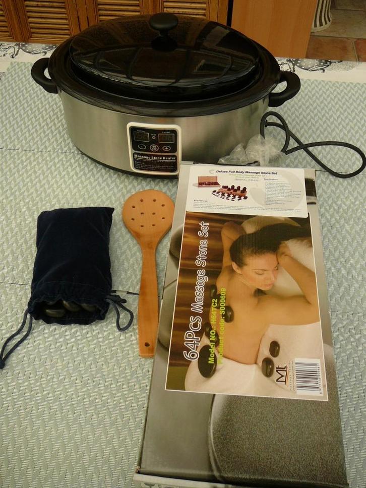 Kit de massage aux pierres chaudes – Matériel complet, Handtassen en Accessoires, Uiterlijk | Lichaamsverzorging, Nieuw, Ophalen