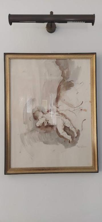 José Van Gucht aquarel “Moeder en kind” beschikbaar voor biedingen