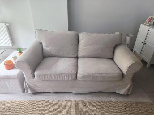Deux canapés IKEA EKTORP 2 places – Beige Kilanda, Huis en Inrichting, Zetels | Complete zithoeken, Gebruikt, Ophalen