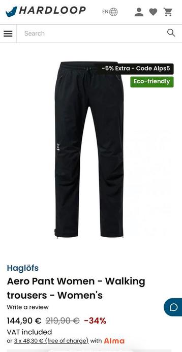 Haglöfs Aero Pant Gore tex maat S nieuw beschikbaar voor biedingen