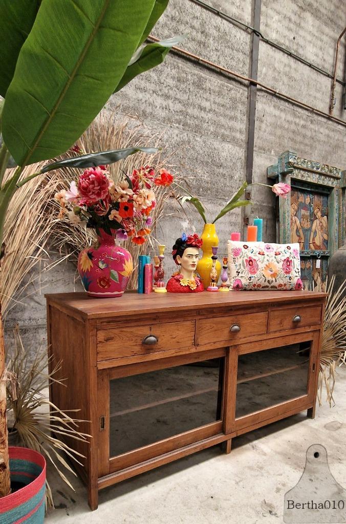Grote oude toonbank houten keukeneiland met laden, Huis en Inrichting, Keuken | Keukenelementen, Zo goed als nieuw, Minder dan 100 cm