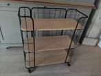 keukenkast bakkerskast op wielen met zwart staal prima staat, Ophalen, Zo goed als nieuw, Zwart