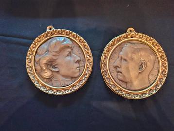Paar bronzen platen, Antiek en Kunst, Ophalen, Brons