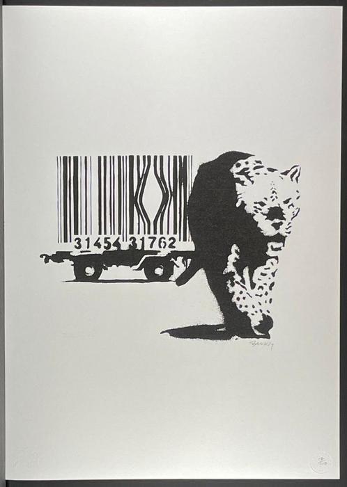 Banksy - Barcode Leopard, Antiquités & Art, Art | Lithographies & Sérigraphies, Enlèvement ou Envoi