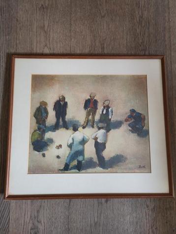 Ingelijste prent Franse jeu de boules  beschikbaar voor biedingen
