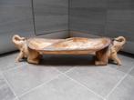 Prachtige houten schaal gedragen door olifanten, Antiek en Kunst, Ophalen of Verzenden