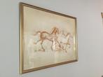 Ets galopperende paarden., Antiek en Kunst, Kunst | Overige Kunst, Ophalen
