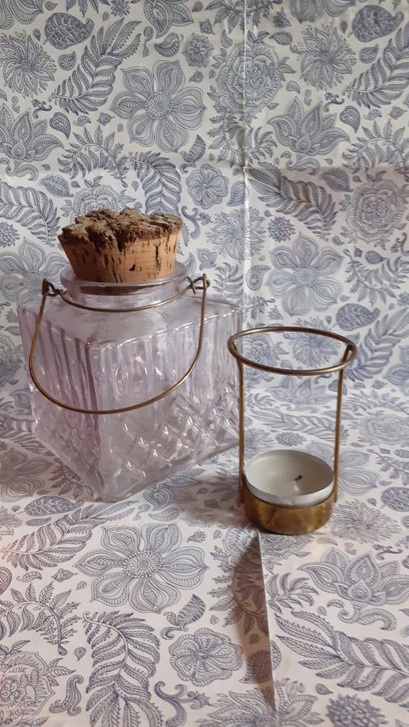 photophore en verre a suspendre ou a poser, Enlèvement ou Envoi, Utilisé, Autres matériaux, Bougie