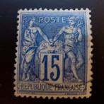 1878 France, Paix et Commerce, 15 papier bleu Type 2, cachet, Affranchi, Enlèvement ou Envoi