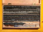 Vintage metalen letterpress zetletters – complete set, Verzenden, Zo goed als nieuw, Overige typen