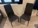 2 Eetkamerstoelen Rowin Stof (Antracietkleur), Tissus, Gris, Comme neuf, Deux