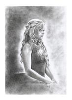 Daenerys (Game of Thrones) Adriana Tavares originele aquarel, Envoi