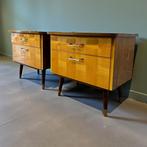 Set van 2 vintage nachtkastjes / mini kastjes, Antiek en Kunst, Ophalen of Verzenden