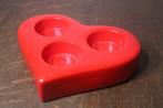 Hart voor drie theelichtjes Rood, Huis en Inrichting, Overige materialen, Gebruikt, Ophalen of Verzenden, Rood