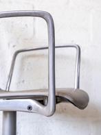 8 Design stoelen aluminium + leer, Cuir, Enlèvement ou Envoi, Gris