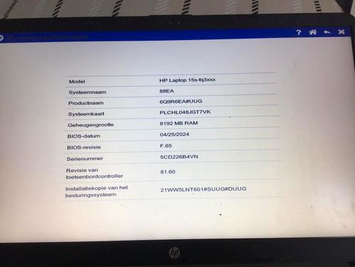 Laptop hp 15s~fq3016nb, Computers en Software, Windows Laptops, Zo goed als nieuw, 8 GB, Ophalen