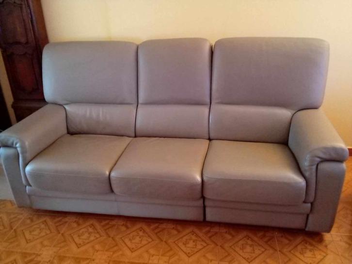 Canapé 3 places en véritable cuir, Huis en Inrichting, Zetels | Zetels, Zo goed als nieuw, Rechte bank, Driepersoons, Leer, Ophalen