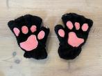 2x kattenpoten handschoenen zwart, Enlèvement ou Envoi, Comme neuf, 122 à 128, Fille