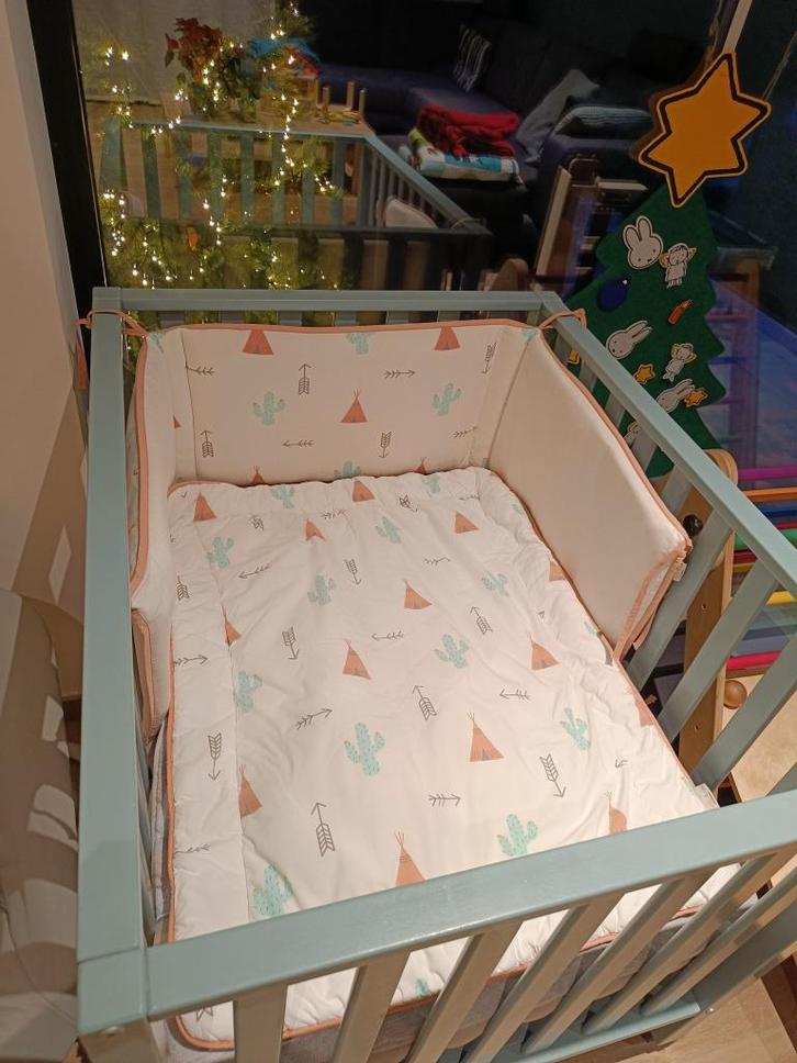 boxkleed met parkomrander, Kinderen en Baby's, Babyparken, Zo goed als nieuw, Rechthoekig, Boxkleed, Ophalen