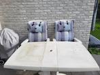 Tuinset (Tafel + 2 lounge chairs + 2 kussens), Tuinset, Eettafel, Kunststof, Gebruikt