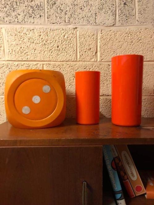 2 X Vase vintage orange rouge - Top Déco Design, Antiek en Kunst, Kunst | Designobjecten, Ophalen