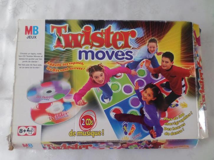Twister Move 4 speelmat CD-muziek MB Hasbro DJ, Hobby en Vrije tijd, Gezelschapsspellen | Bordspellen, Gebruikt, Drie of vier spelers