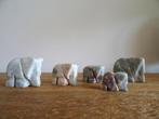 5 jolis éléphants : onyx sculpté à la main. Prix fixe, Enlèvement ou Envoi, Comme neuf, Animal