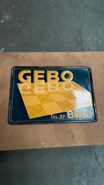 Plaque en tôle 1949 GEBO, Collections, Enlèvement ou Envoi