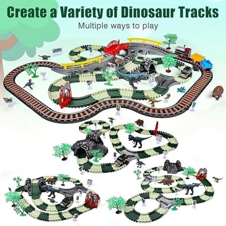 JONRRYIN elektrische trein dinosaurus spoorwegset GRATIS LEV, Kinderen en Baby's, Speelgoed | Educatief en Creatief, Nieuw, Bouwen