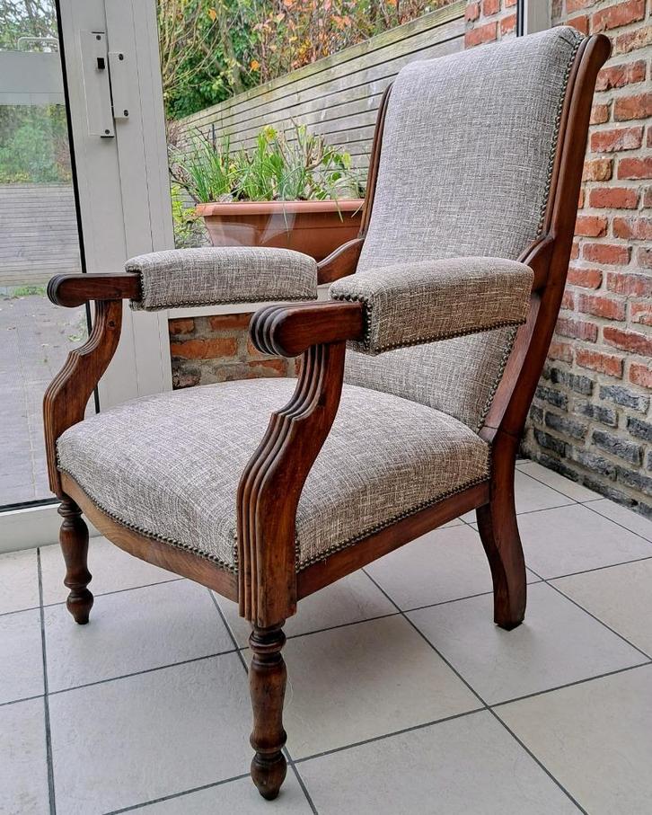 KLASSIEKE ZETEL, Huis en Inrichting, Zetels | Zetels en Chaises Longues, Gebruikt, Eenpersoons, Hout, Stof, Ophalen
