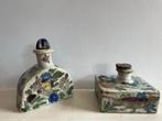 Deux vases en poterie Qajar émaillée craquelé/style Iznik, Enlèvement ou Envoi