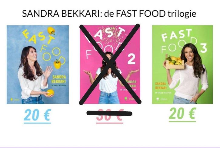 FASTFOOD 1 & 3 van Sandra Bekkari, Boeken, Kookboeken, Zo goed als nieuw, Gezond koken, Ophalen of Verzenden