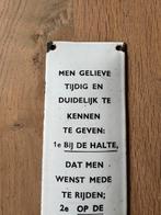 Zwart / Wit emaille reclamebordje, Ophalen of Verzenden, Gebruikt, Reclamebord