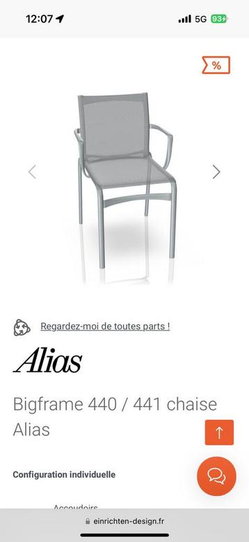 6 Nieuwe fauteuil, zeer groot ontwerp, merk Alias