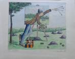 LUC PIRON / DE STRUIKELAAR / ZW-W ETS + AQUAREL / 31x39cm, Antiek en Kunst, Kunst | Litho's en Zeefdrukken, Ophalen of Verzenden